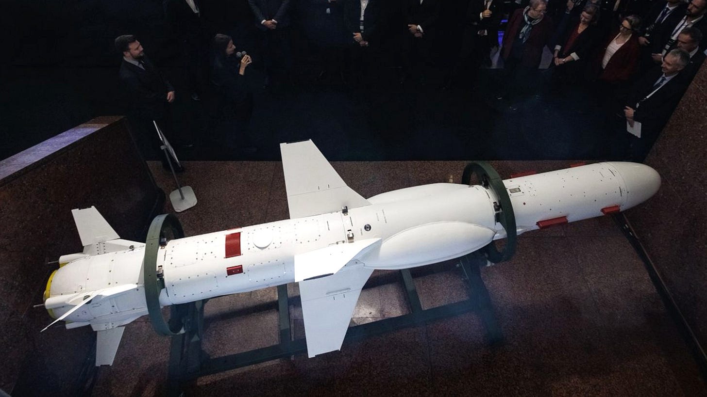 Ukraine has unveiled a new version of its Neptune cruise missile, which appears to have added fuel tank 'bulges' for increased range.