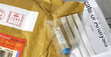 A vial of smallpox in a plastic bag.