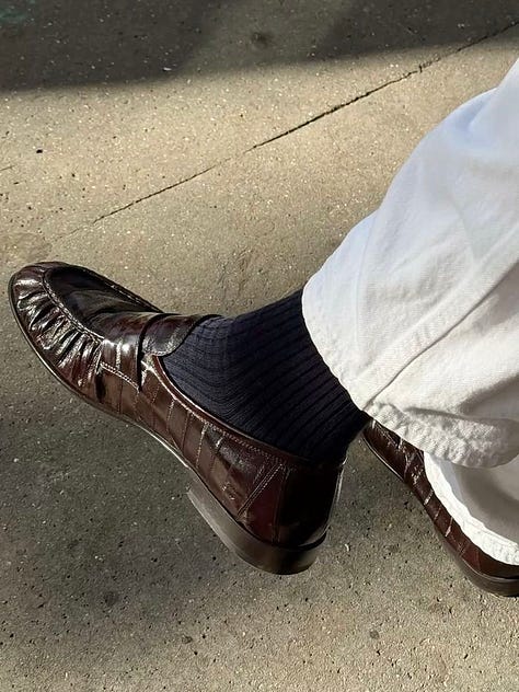 Three images of different mocassin-style shoes.