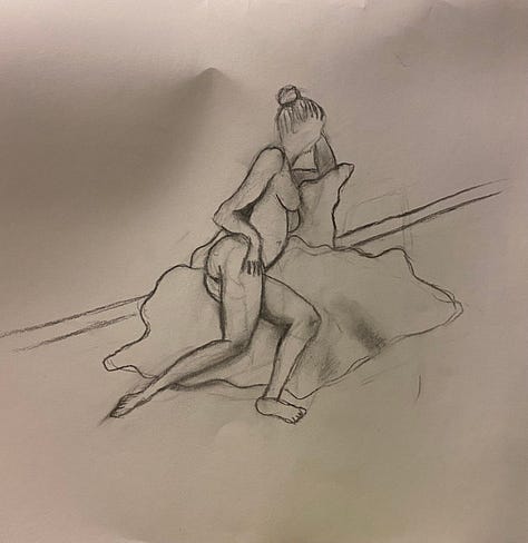life drawings of a nude female