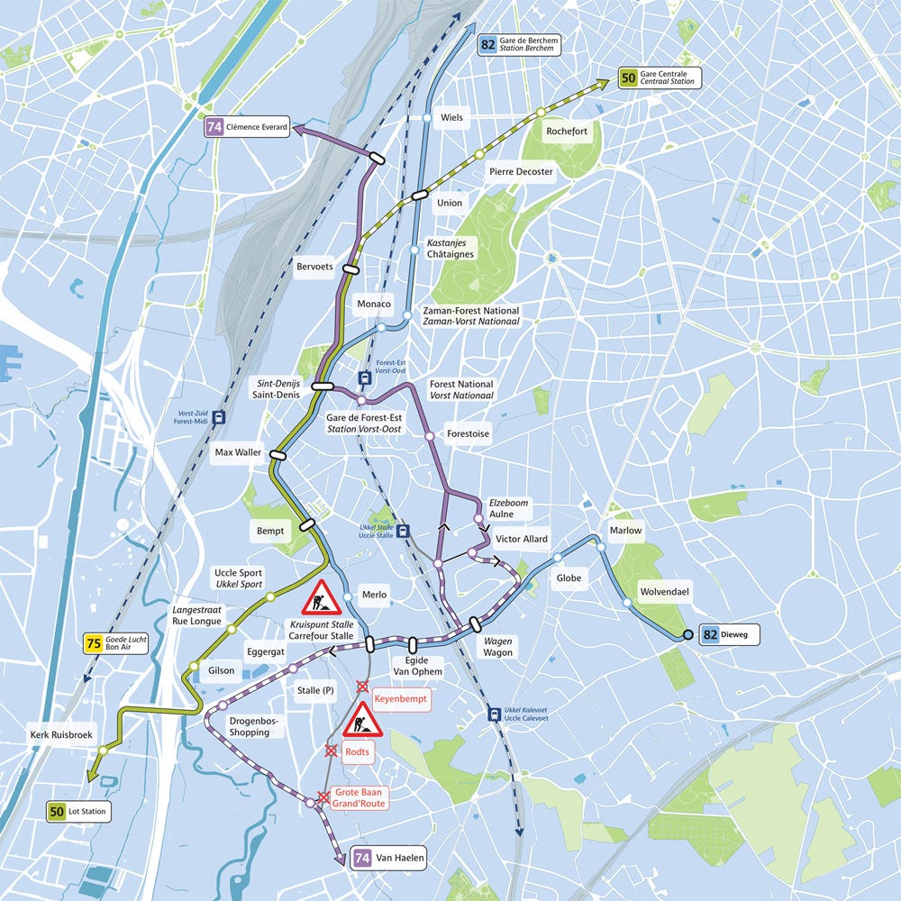 Plan van de onderbreking (vanaf 6/6)