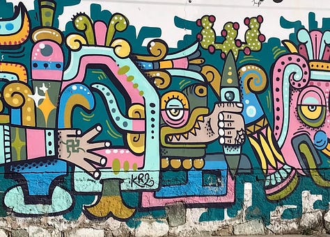 Images of Oaxaca people, murals, crafts
