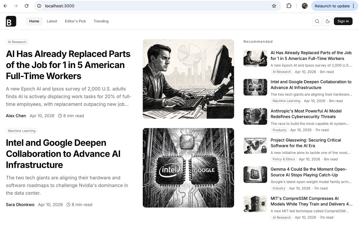 Sample localhost running for BloggFast. Image by Jim Clyde Monge
