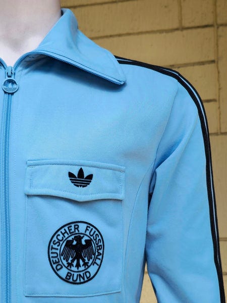 WEST GERMANY 1974 WORLD CUP RETRO BECKENBAUER ADIDAS TRACK TOP BLUE JA ... WEST GERMANY 1974 WORLD CUP RETRO BECKENBAUER ADIDAS TRACK TOP BLUE JA ...