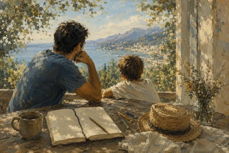 Immagine che contiene dipinto, vestiti, aria aperta, persona

Il contenuto generato dall'IA potrebbe non essere corretto.