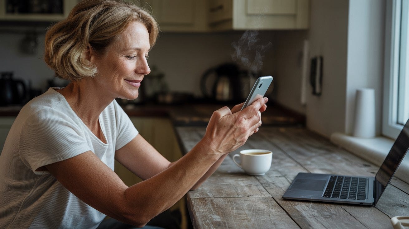 woman realizing her account alerts prevented fraud