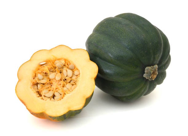 Corn Squash On White Background Stock Photo - Download Image Now - Acorn  Squash, White Background, Half Full - iStock