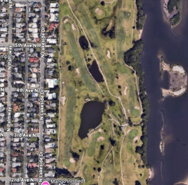 Third tee runs just east of homes from Fifth Avenue North to Second Avenue North. (GOOGLE MAPS)