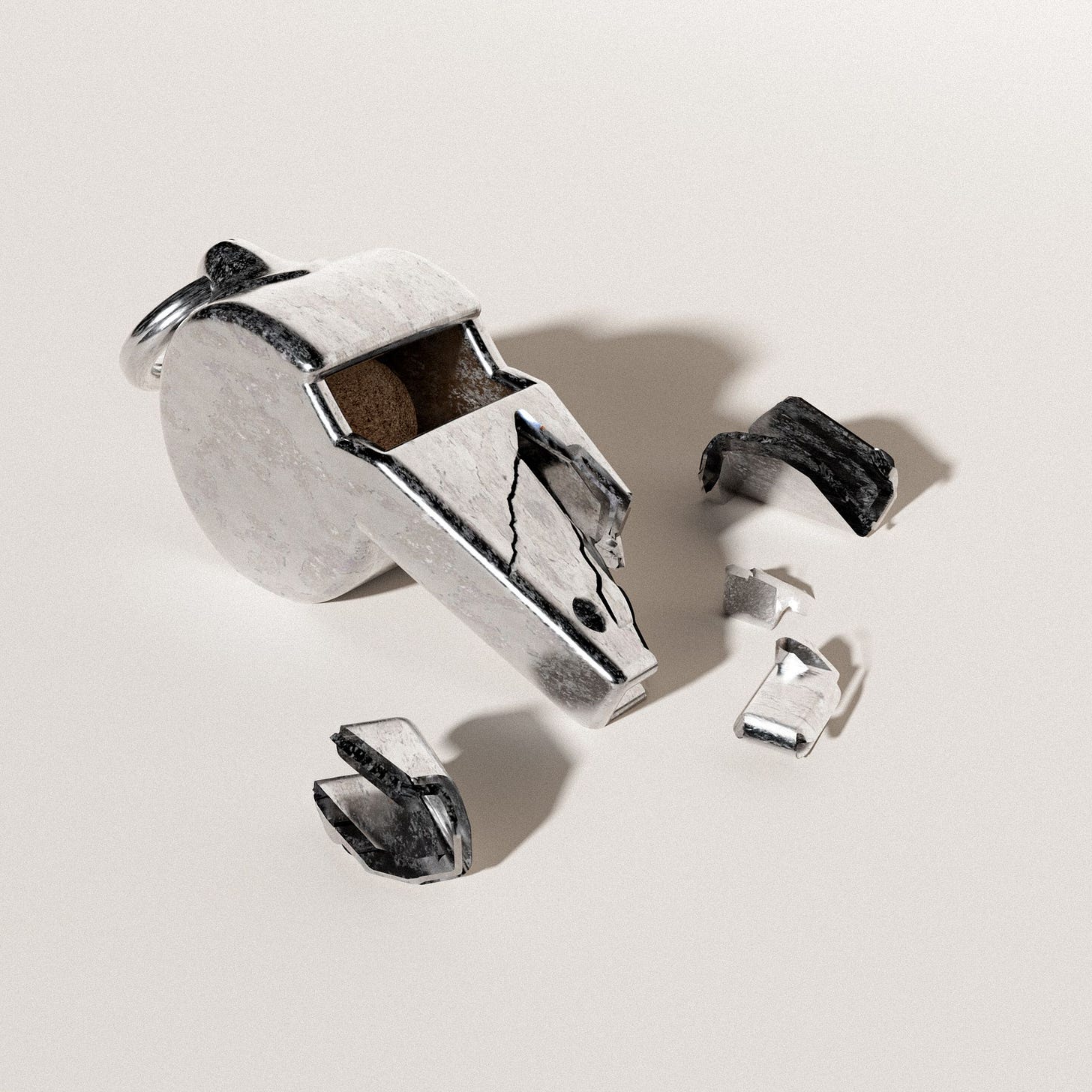 Illustration of a broken whistle. Illustration of a broken whistle.