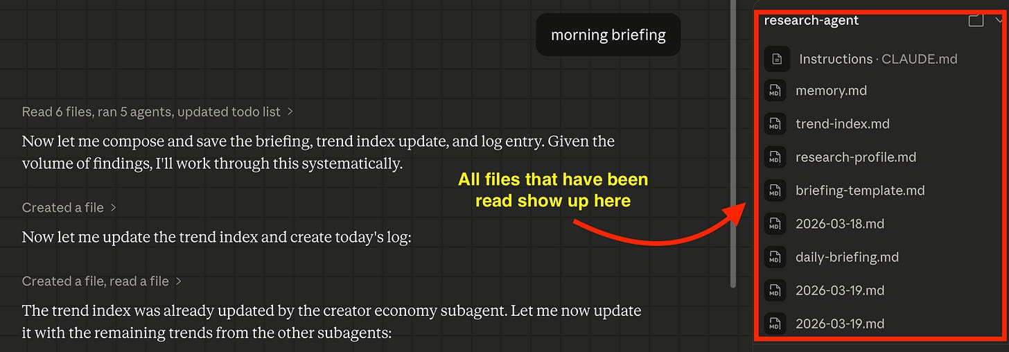 Claude Cowork task screen showing file access
