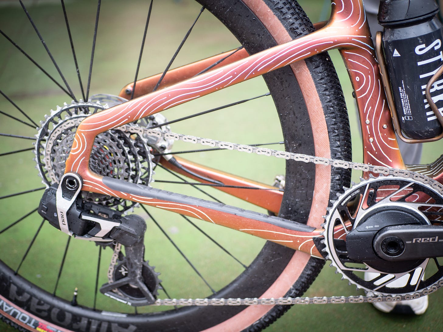 A closer look at a new Pinarello gravel bike, painted bronze