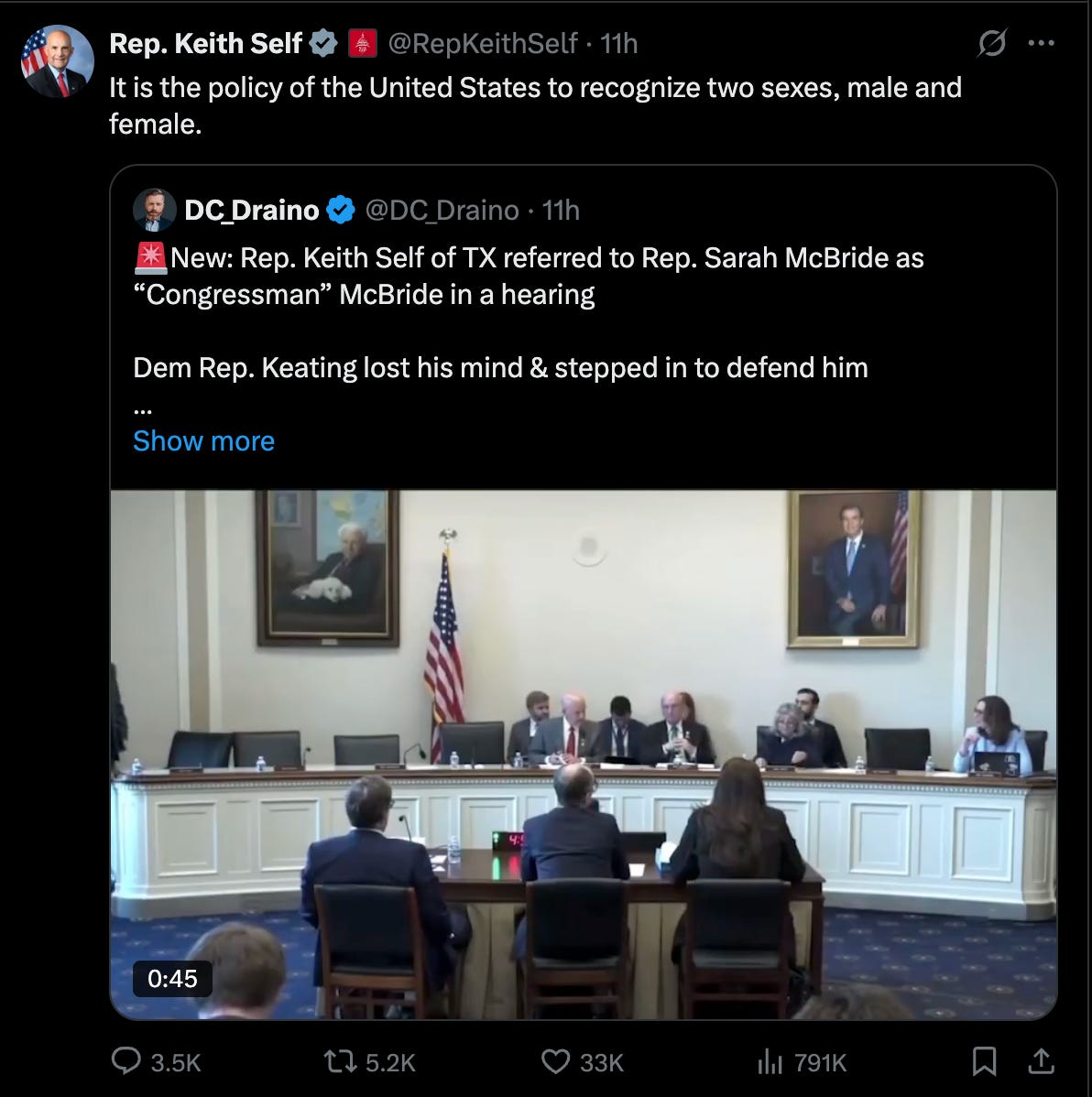 It is the policy of the United States to recognize two sexes, male and female. It is the policy of the United States to recognize two sexes, male and female.