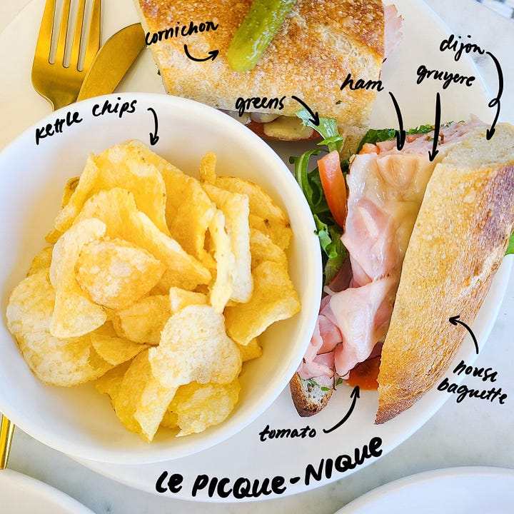 Chez Marie Patisserie Le Picque-nique and L'Italien sandwiches