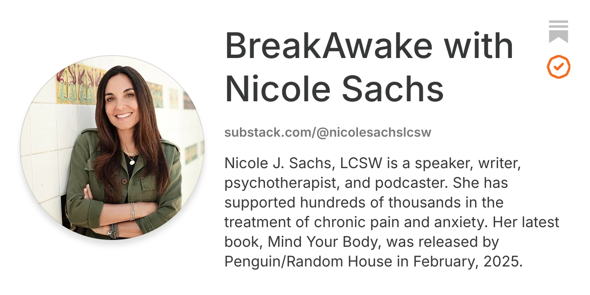 BreakAwake with Nicole Sachs | Substack