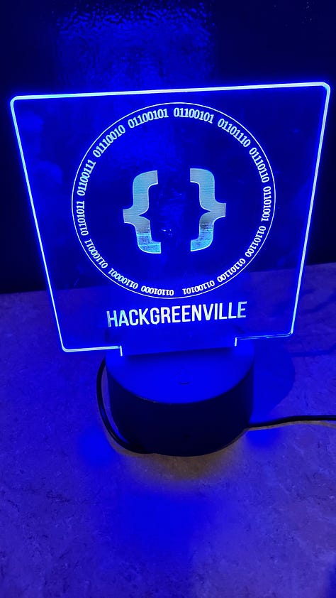 Hack Greenville signage by Olivia