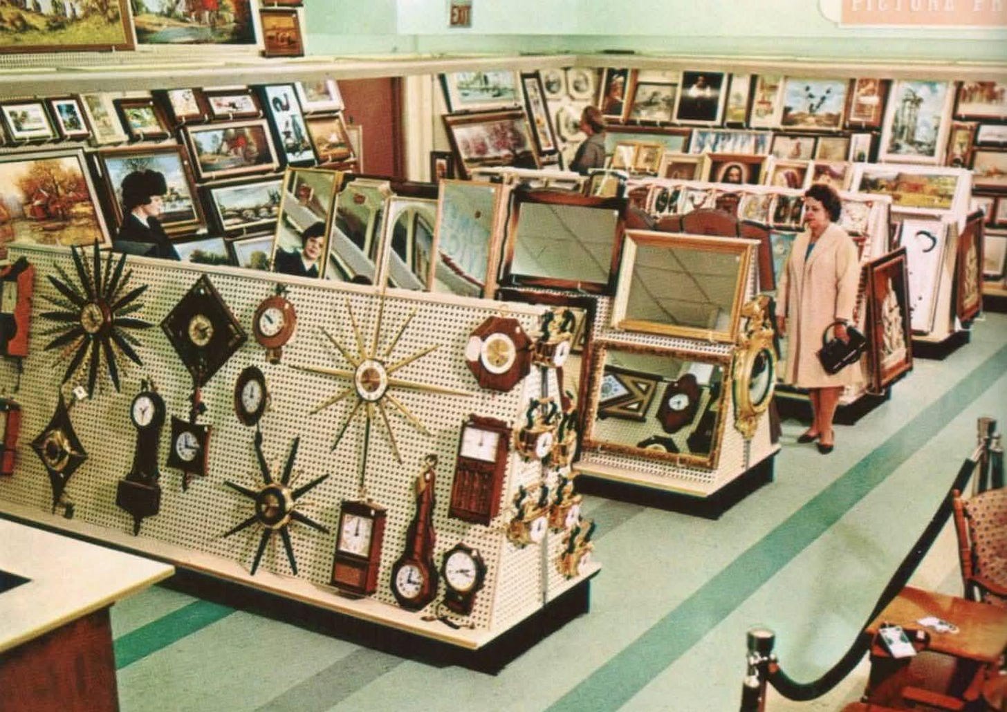 The bustling Home Decor department at a Woolworth's store in 1964.