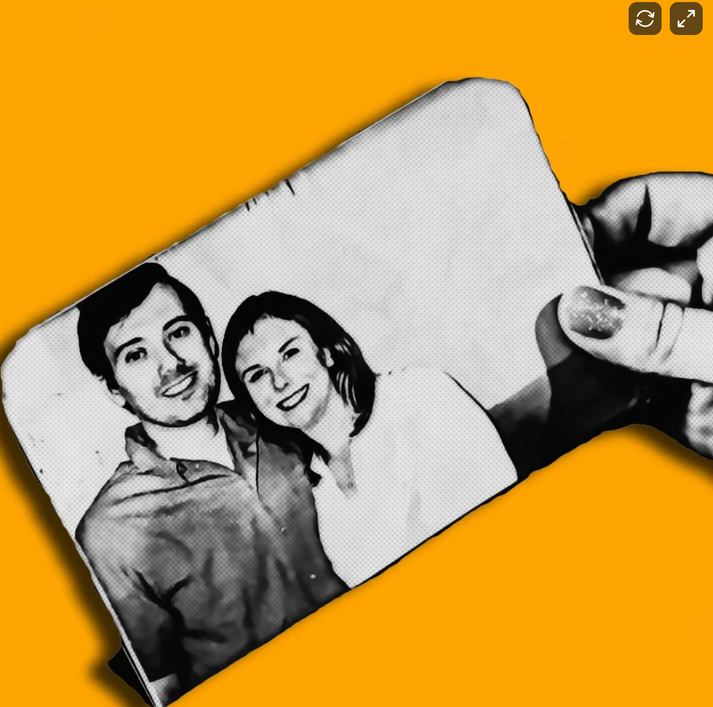 Me holding a photo of myself with Martin, taken while he was in prison.