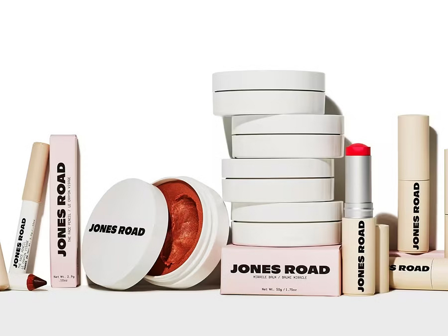 A collection of the Jones Road Beauty best sellers as seen on The Beauty Ed A collection of the Jones Road Beauty best sellers as seen on The Beauty Ed