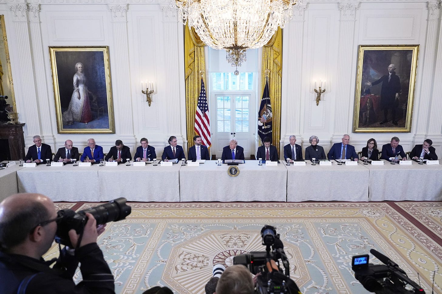 Trump meets with oil execs, announces meeting with Colombia's Petro