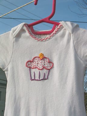 Cora's embroidered onesie Cora's embroidered onesie