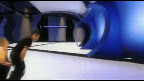 JC is singing in the middle and the guys are kind of skip-jogging around him. Then we get to see the result of one of those earlier flip setups.