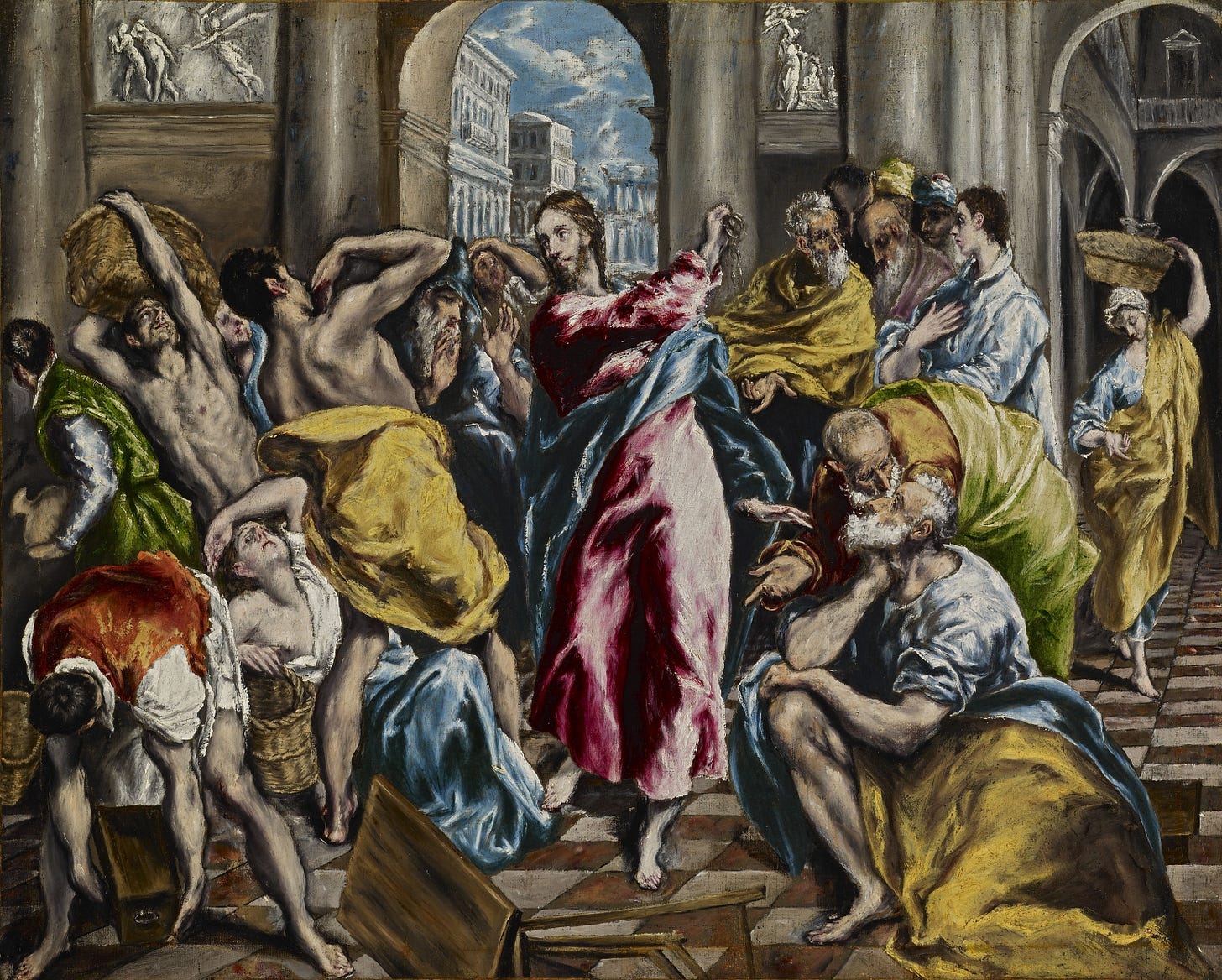 Christ Driving the Money Changers from the Temple (El Greco, New York) -  Wikipedia