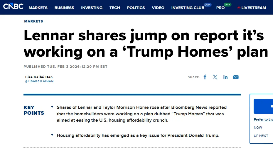 „Nichts besitzen, glücklich mieten“ – Trump plant 1 Million Miet-Kauf-Häuser für Investoren