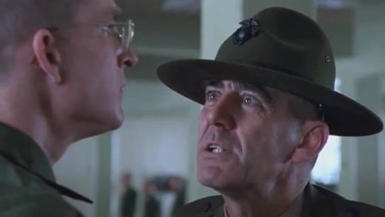 R Lee Ermey plays iconic drill sergeant role in opening of Full Metal Jacket