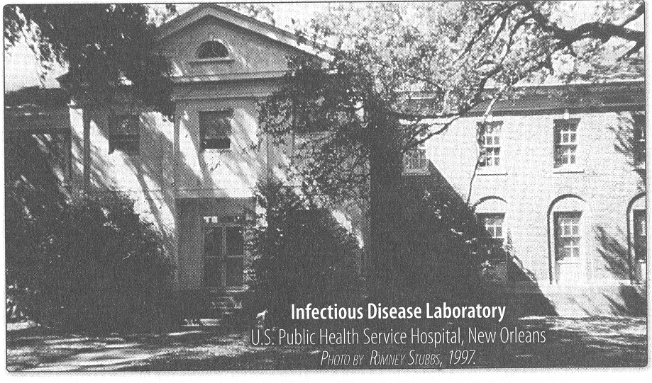 Image: https://medesignman.com/MEDICINE/THE PROJECT/The Project IMAGES/USPHS Infectious Disease Lab - Front.gif Site of the Elelctron Accelerator USPHS New Orleans 1963