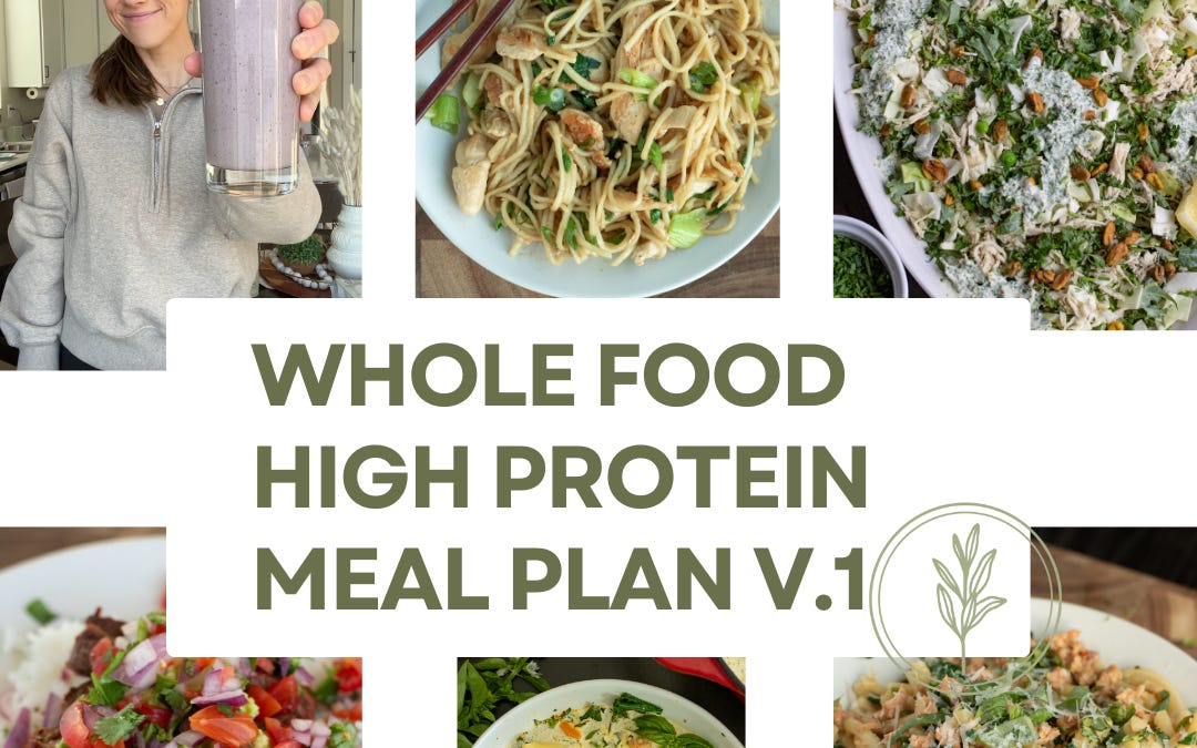 a whole food + high protein meal plan v.1