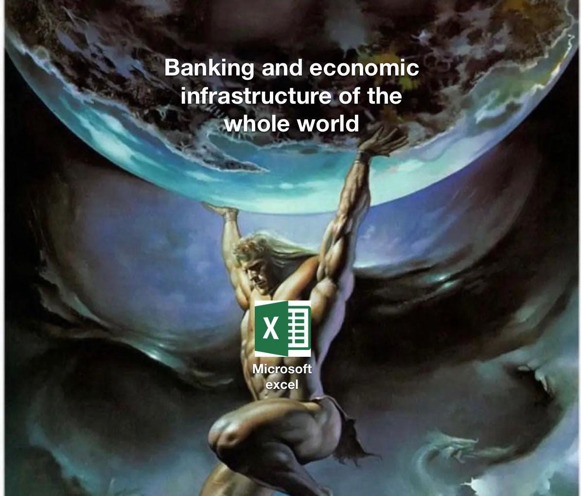 Il meme su excel che regge il sistema capitalistico ed economico