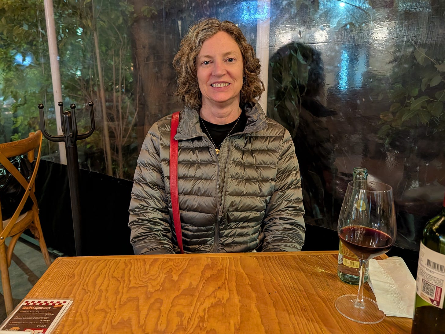 Woman in outdoor Mexico City restaurant Woman in outdoor Mexico City restaurant