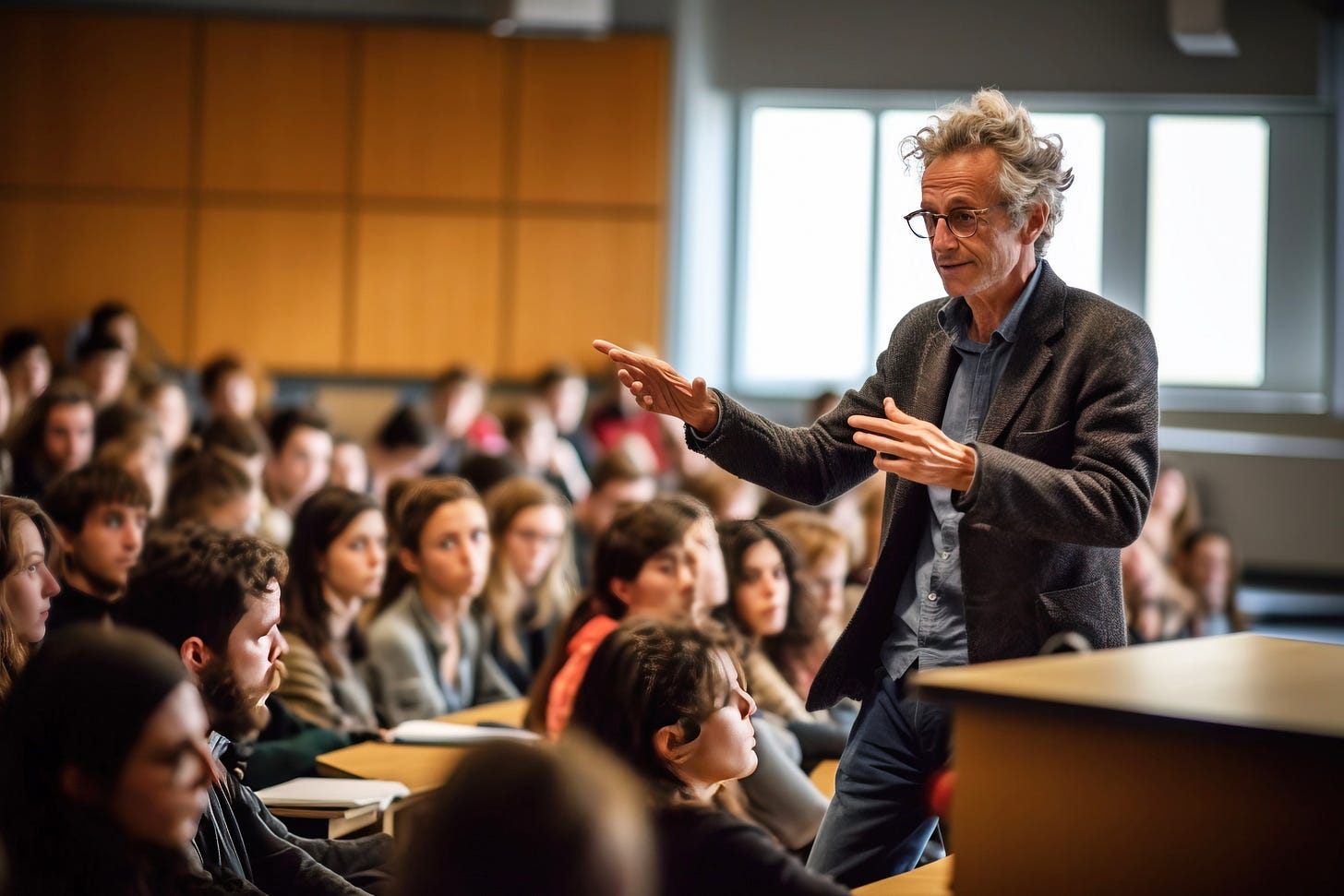 male professor lecturing male professor lecturing