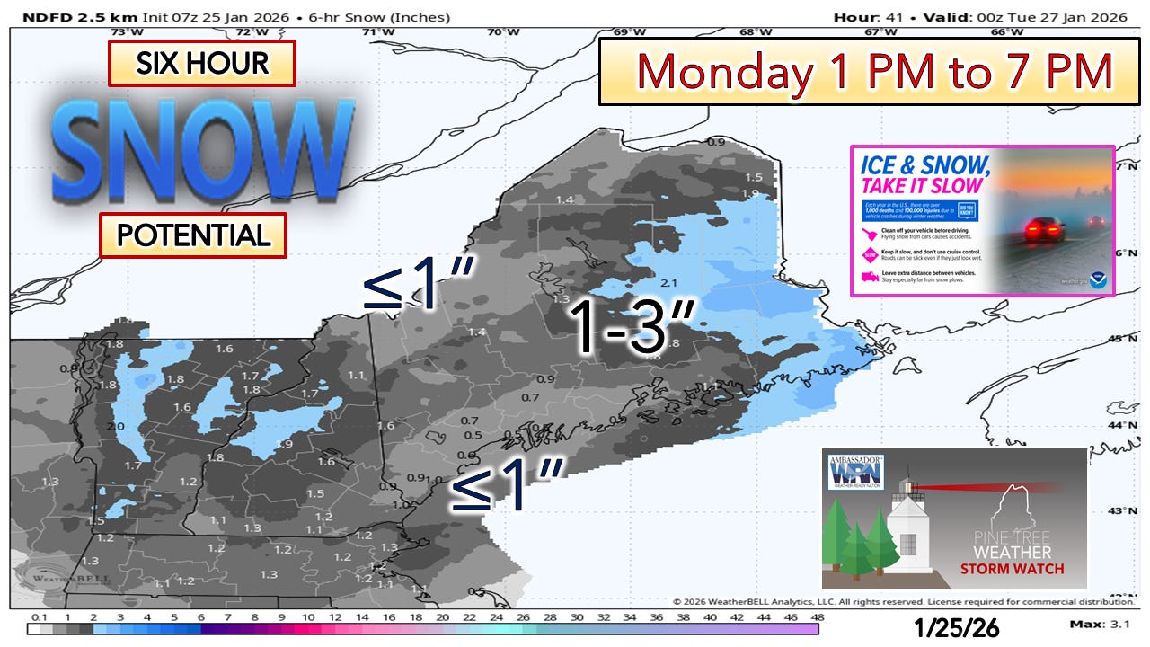Sunday into Monday storm information