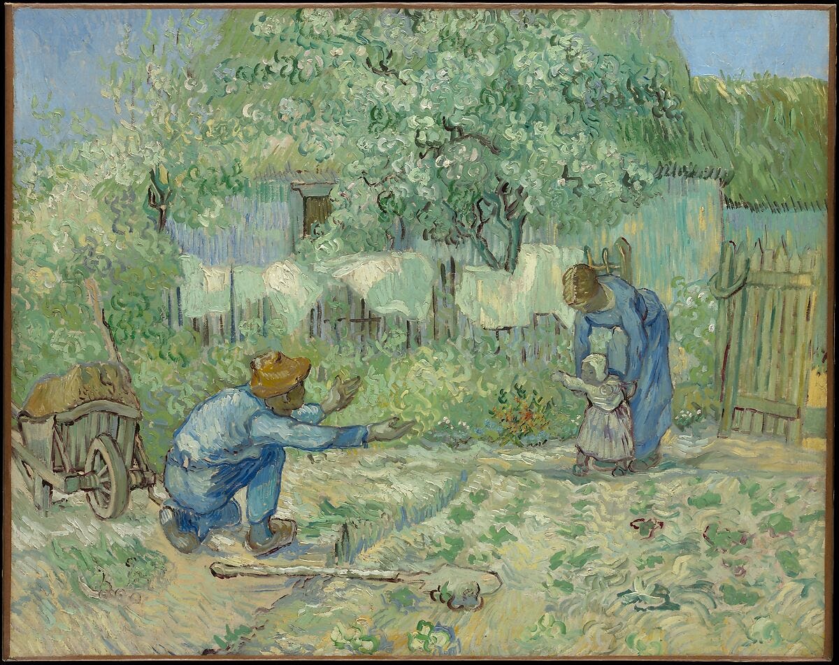 First Steps, after Millet, Vincent van Gogh (Dutch, Zundert 1853–1890 Auvers-sur-Oise), Oil on canvas
