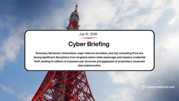Cyber Briefing – July 10, 2026 – CyberMaterial