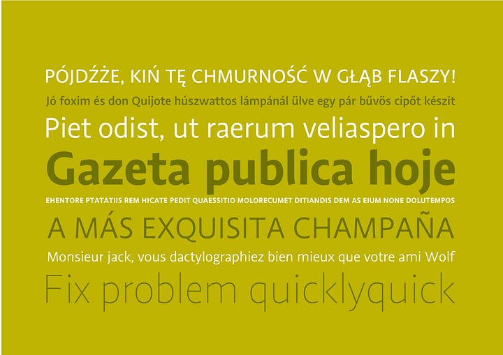 Imagens da Ar Sans, uma fonte em desenvolvimento.