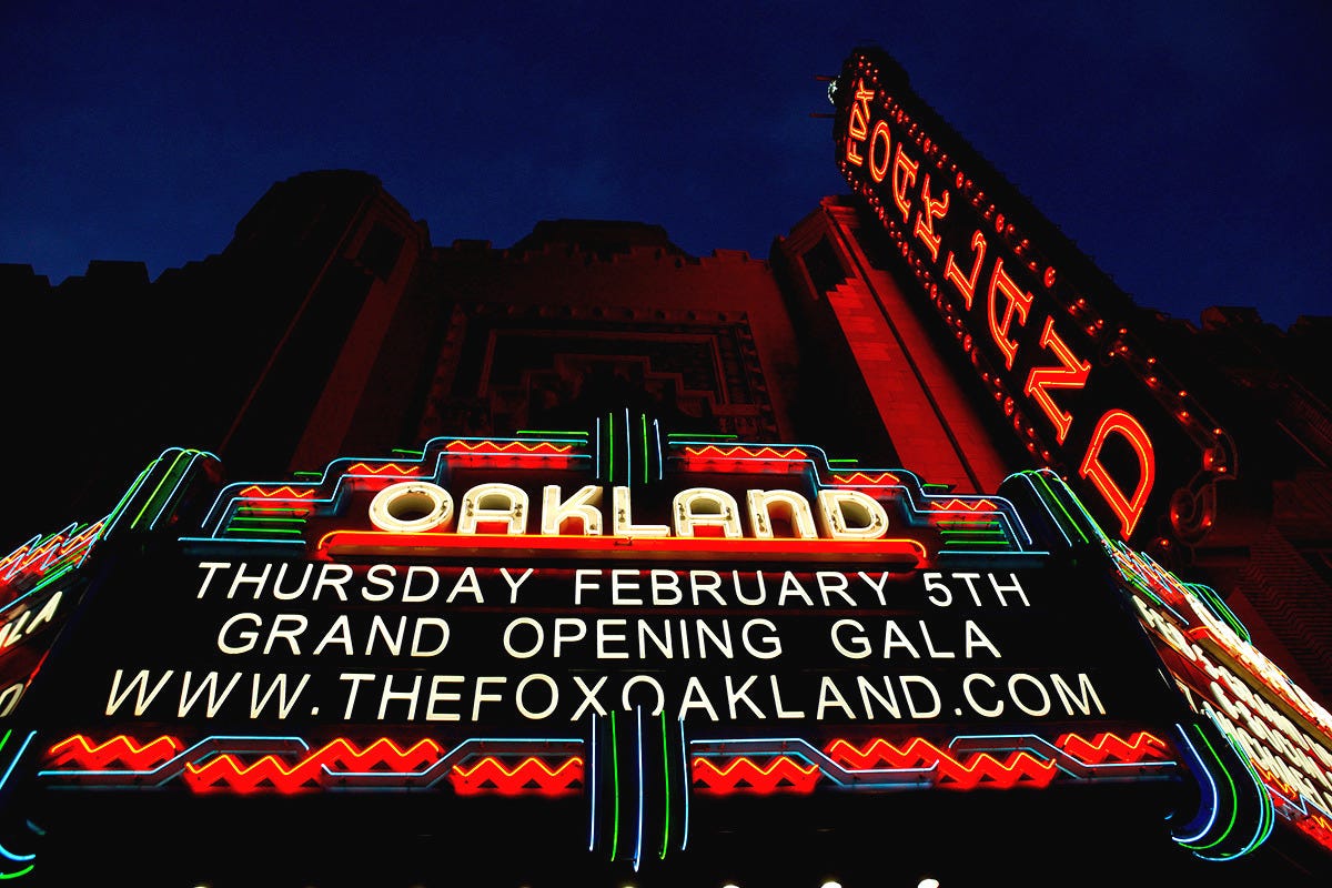The historic Fox Theater draws 300,000 visitors to Uptown Oakland each year, including marquee entertainers and their fans from around the world. (Image source: Fox Theater / Another Planet Entertainment) The historic Fox Theater draws 300,000 visitors to Uptown Oakland each year, including marquee entertainers and their fans from around the world. (Image source: Fox Theater / Another Planet Entertainment)