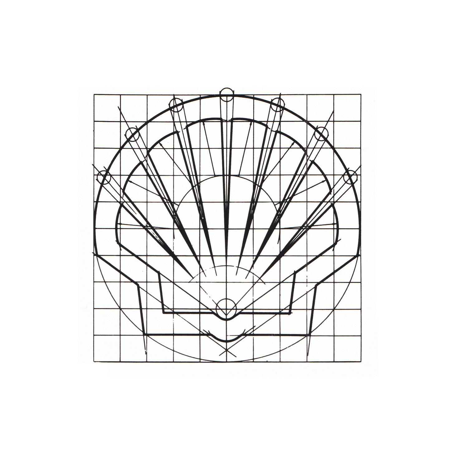 Raymond Loewy's 1971 logo construction for oil giant Shell