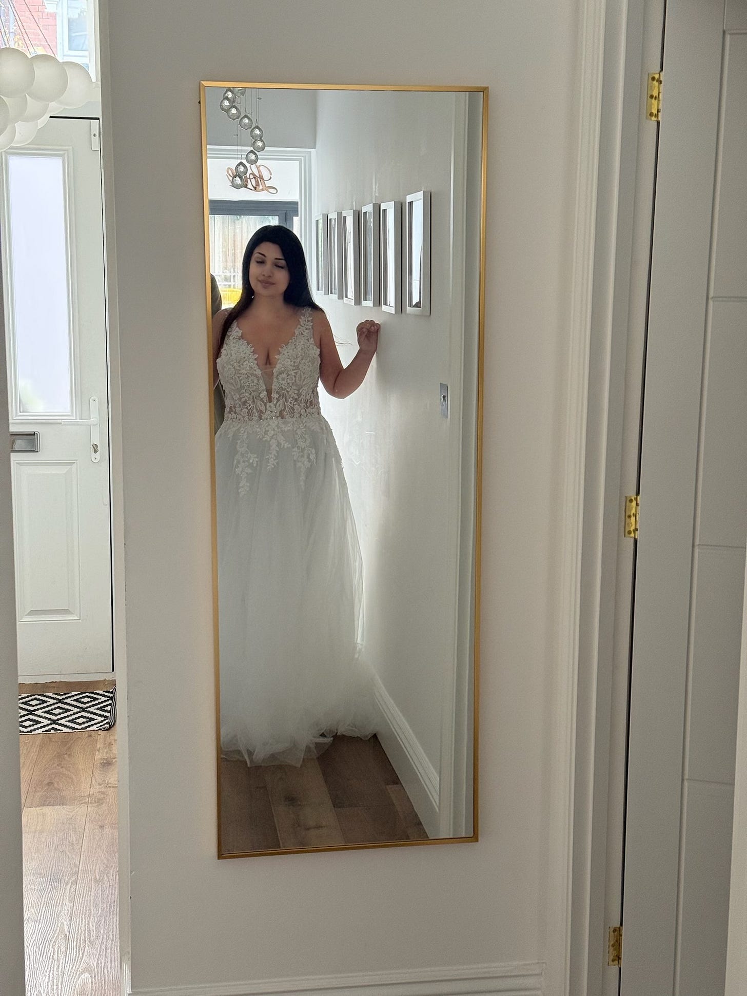 a woman in a wedding dress