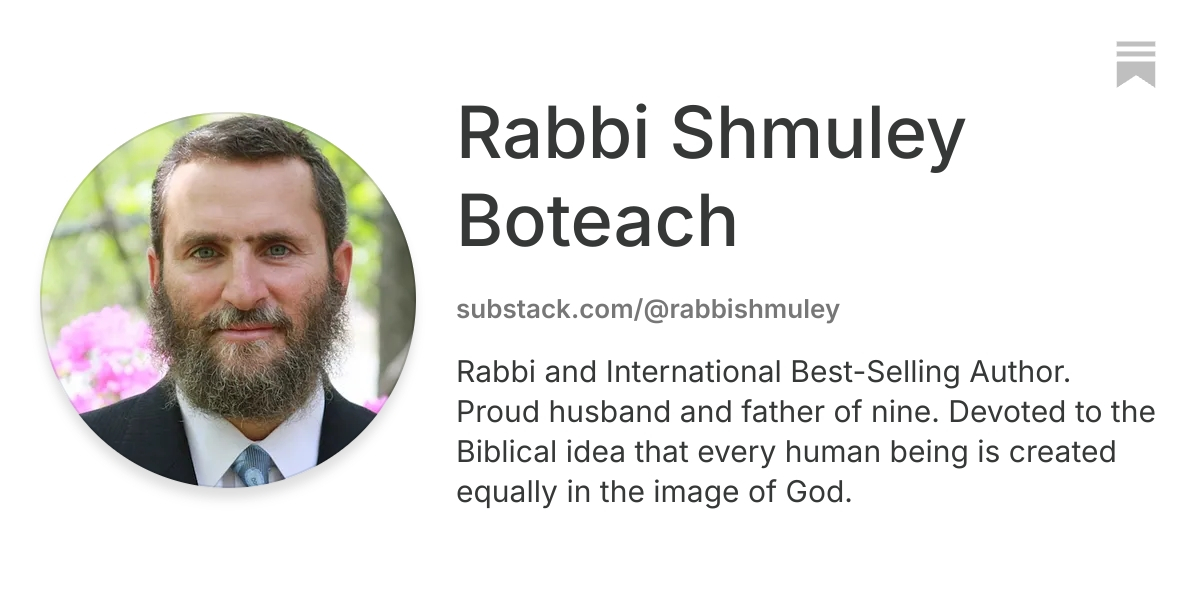 Rabbi Shmuley Boteach | Substack