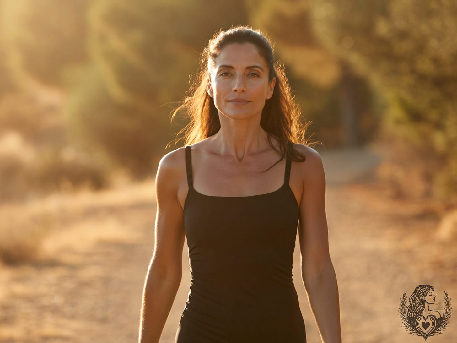 woman confidently walking in sunlight path woman confidently walking in sunlight path