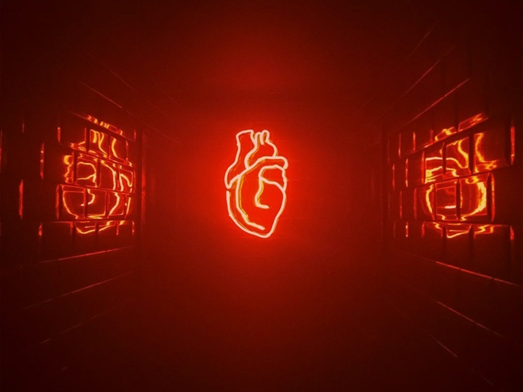 a red light that is on in the dark