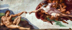 Hand of God Giving Life to Adam - Michelangelo’s fanciful imagination at work in the Vatican's Sistine Chapel, 1508-1512 Hand of God Giving Life to Adam - Michelangelo’s fanciful imagination at work in the Vatican's Sistine Chapel, 1508-1512