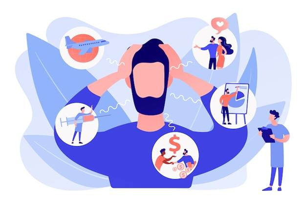 Free Vector introversion, agoraphobia, public spaces phobia. mental illness, stress. social anxiety disorder, anxiety screening test, anxiety attack concept. pinkish coral bluevector isolated illustration