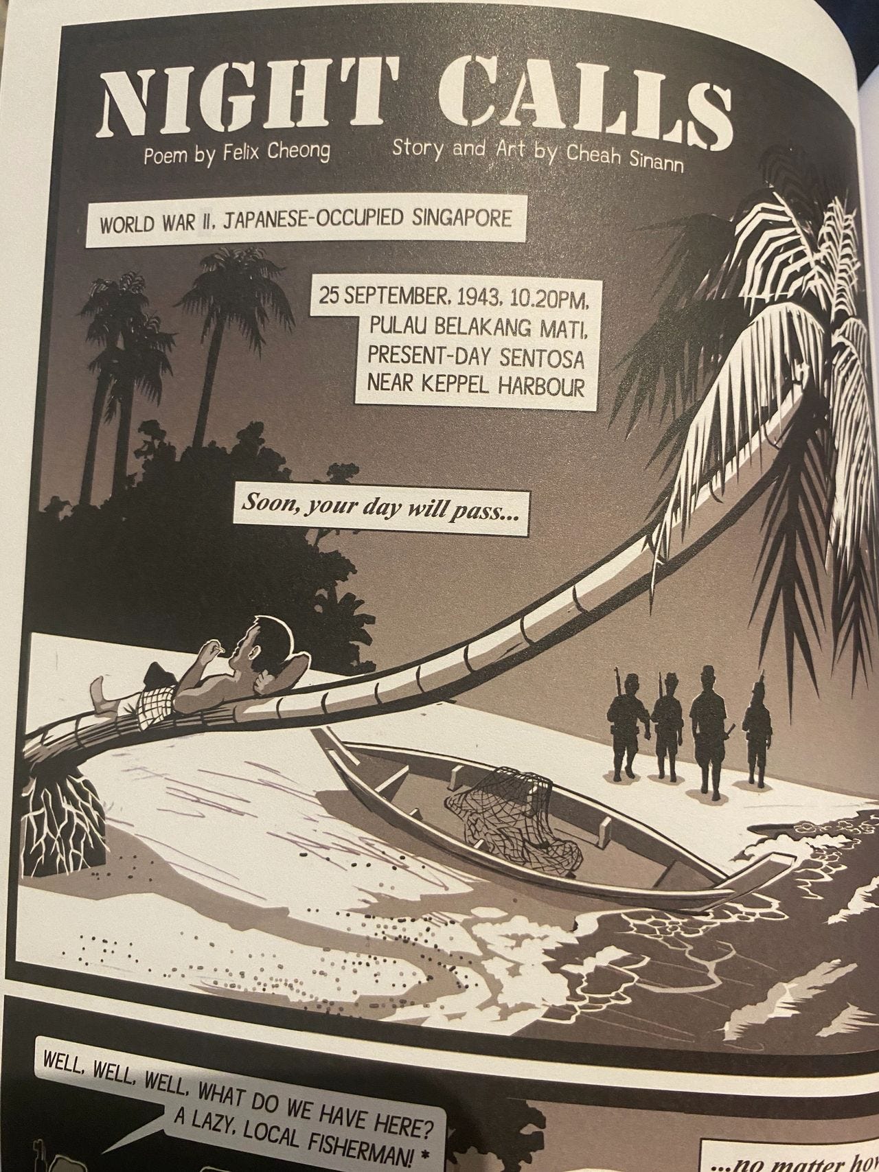 “Night Calls”, a WWII story by Cheah Sinann from the anthology Only Connect (2025). “Night Calls”, a WWII story by Cheah Sinann from the anthology Only Connect (2025).
