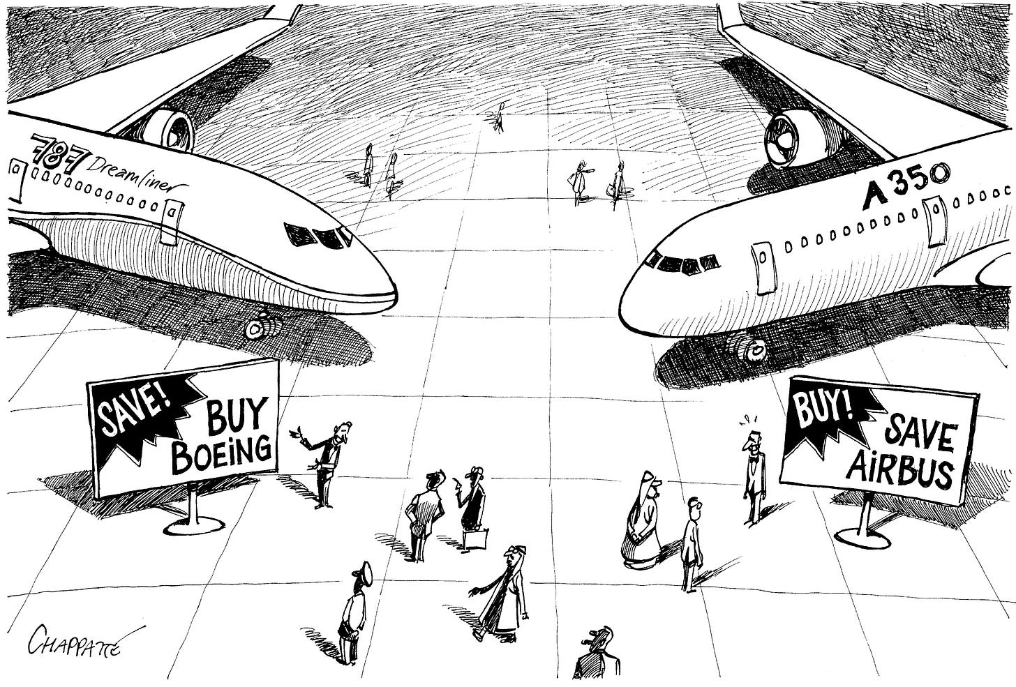 Boeing vs Airbus | Chappatte.com
