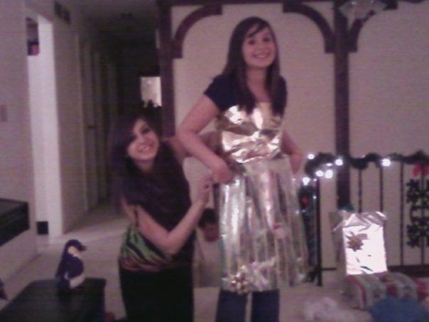My cousin Donna and I participate in our family's version of Project Runway.