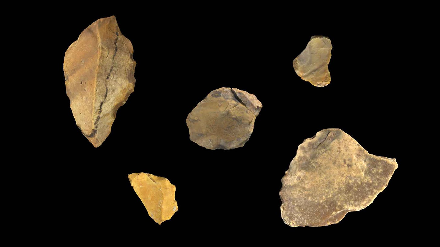 Five simple stone artifacts