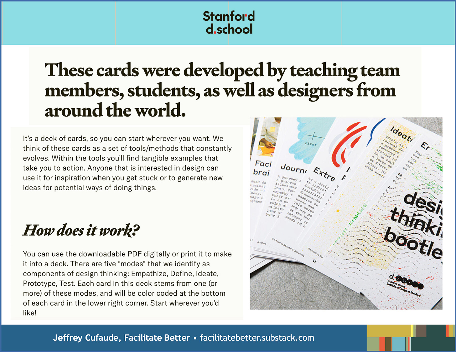 screen grab of info about the Stanford d.school Bootleg card deck